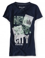 Dámské triko NYC Taped Photo Graphic T - Modrá
